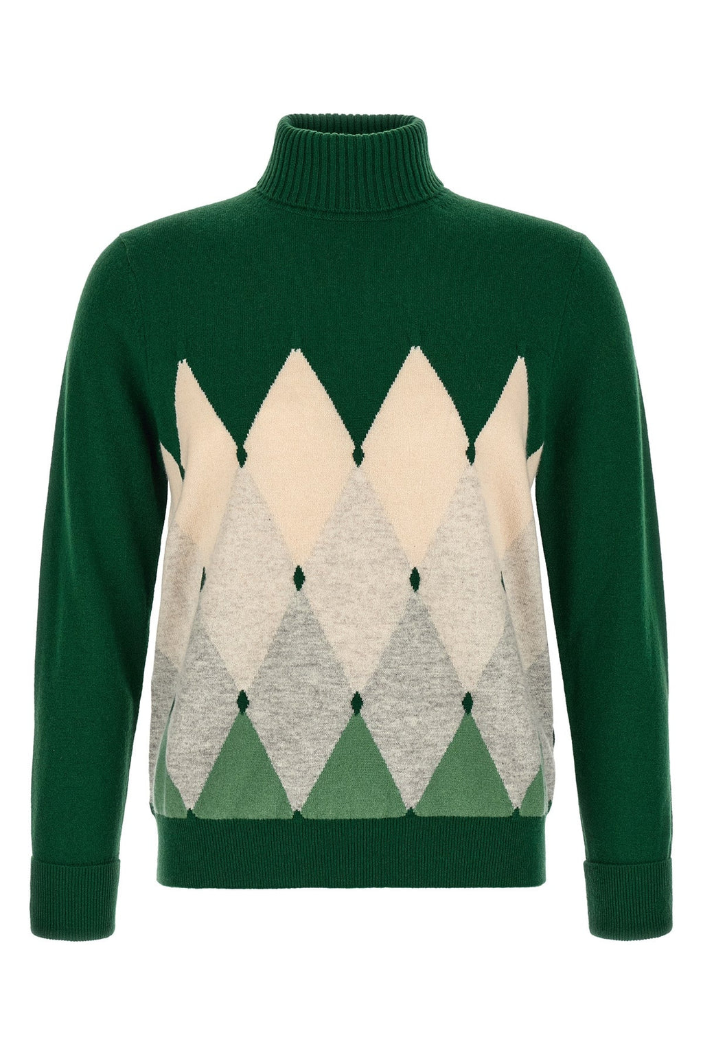 Turtleneck Sweater with 'Classic Diamond' Intarsia