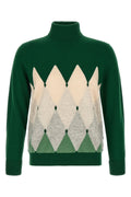 Turtleneck Sweater with 'Classic Diamond' Intarsia