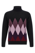 Classic Diamond Intarsia Turtleneck Sweater