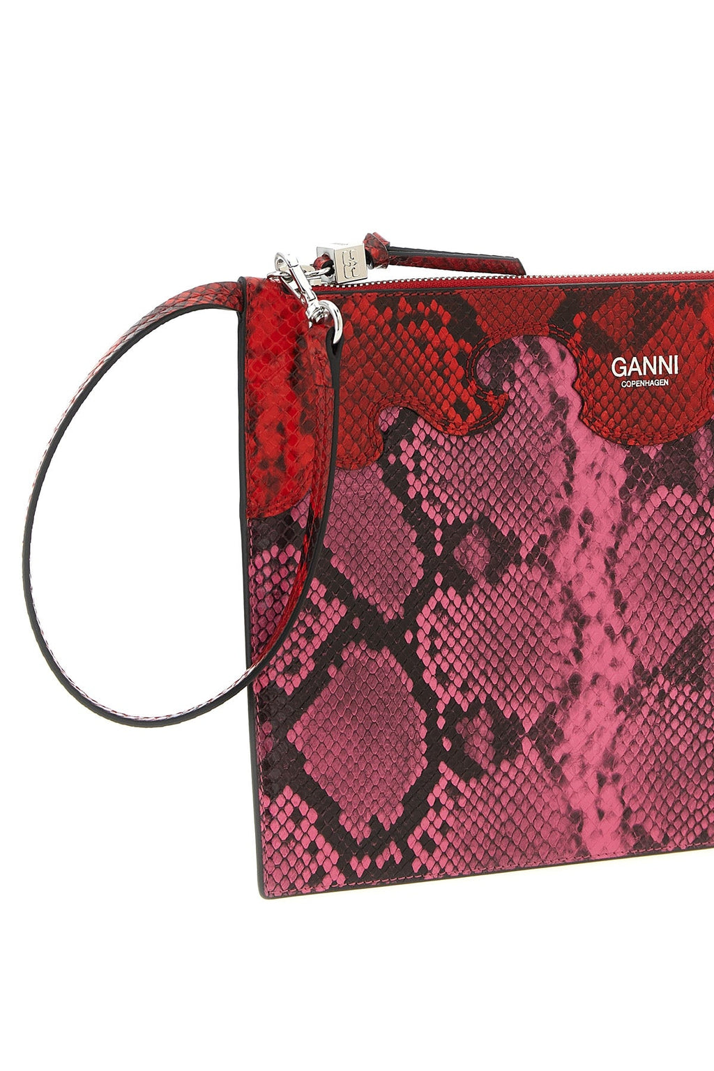 GANNI Pouch With Python-Effect Texture
