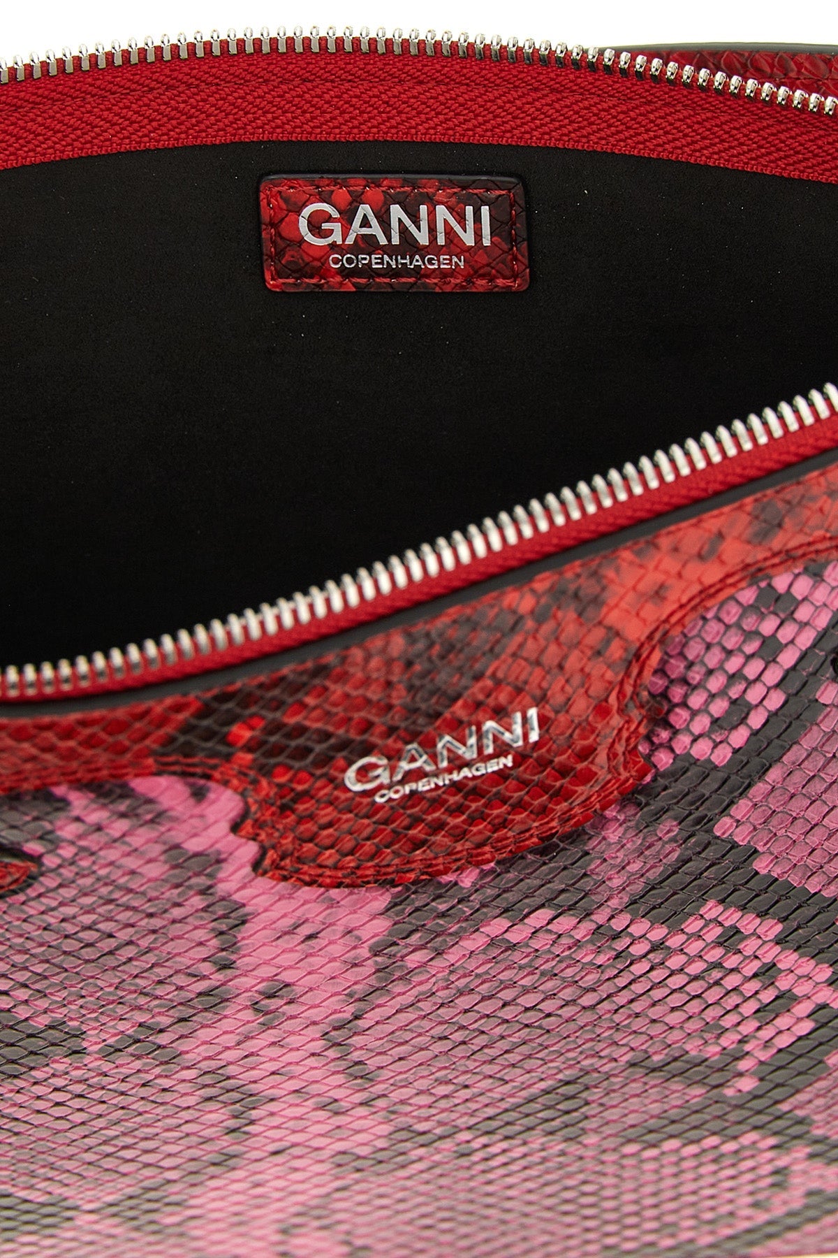 GANNI Pouch With Python-Effect Texture