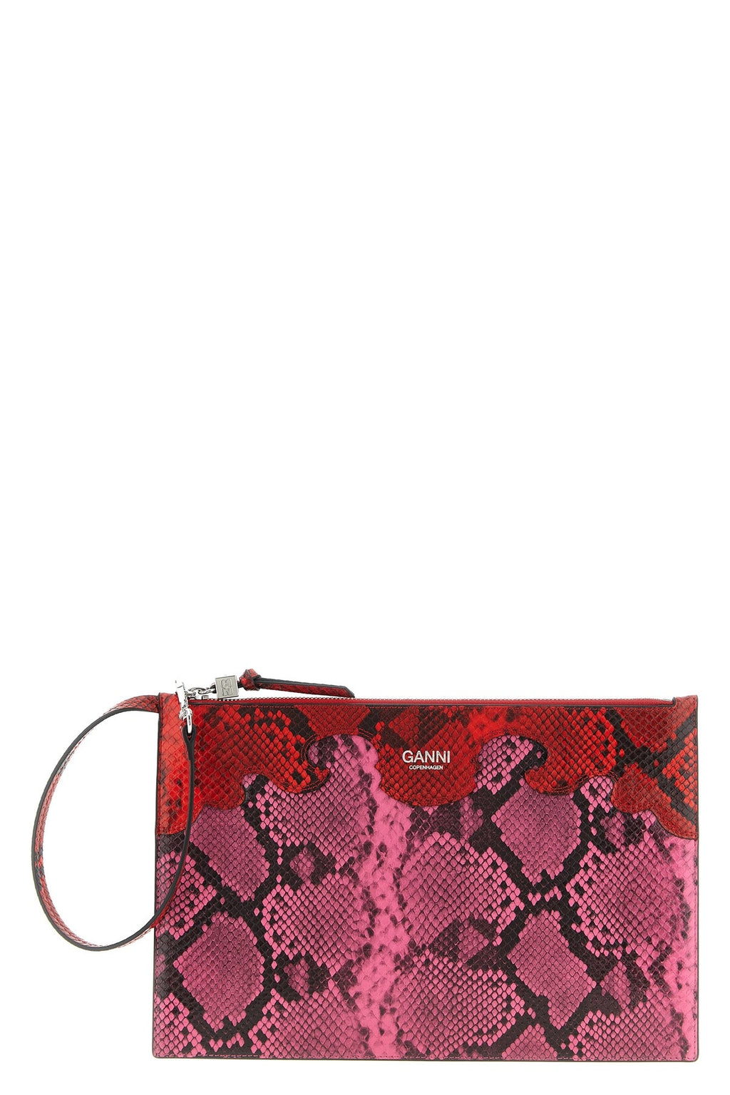 GANNI Pouch With Python-Effect Texture