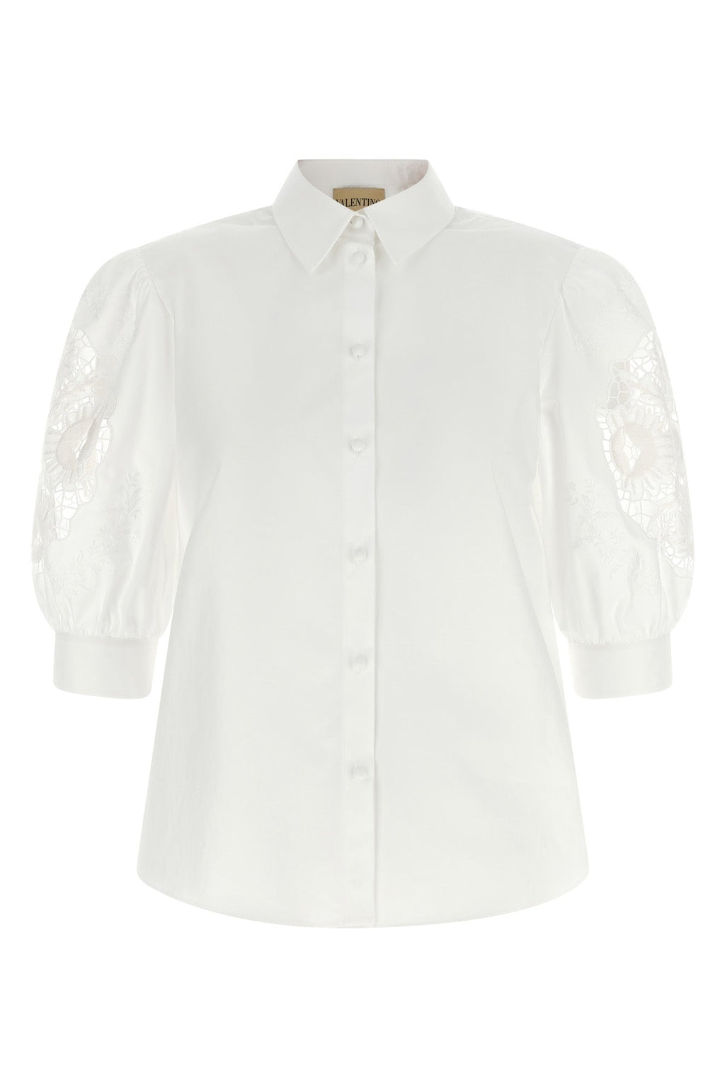 Valentino Garavani Cotton Poplin Shirt with Embroidered Sleeves