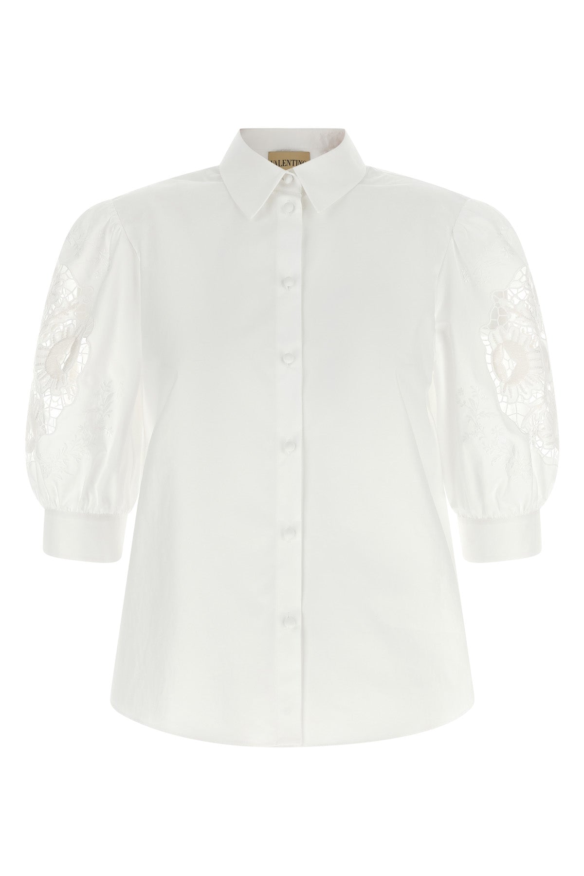 Valentino Garavani Cotton Poplin Shirt with Embroidered Sleeves