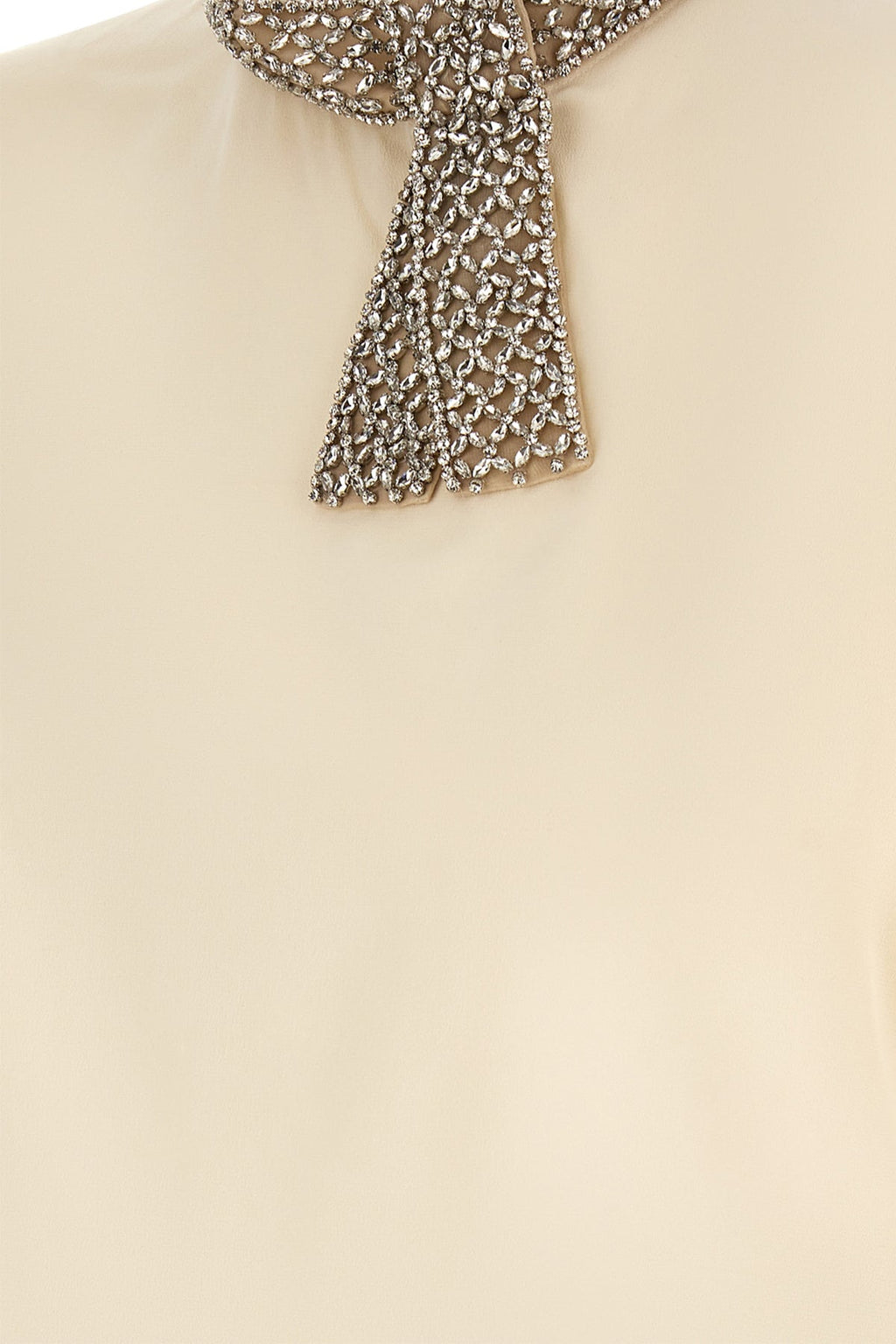 Valentino Garavani Silk Top with Embellished Collar