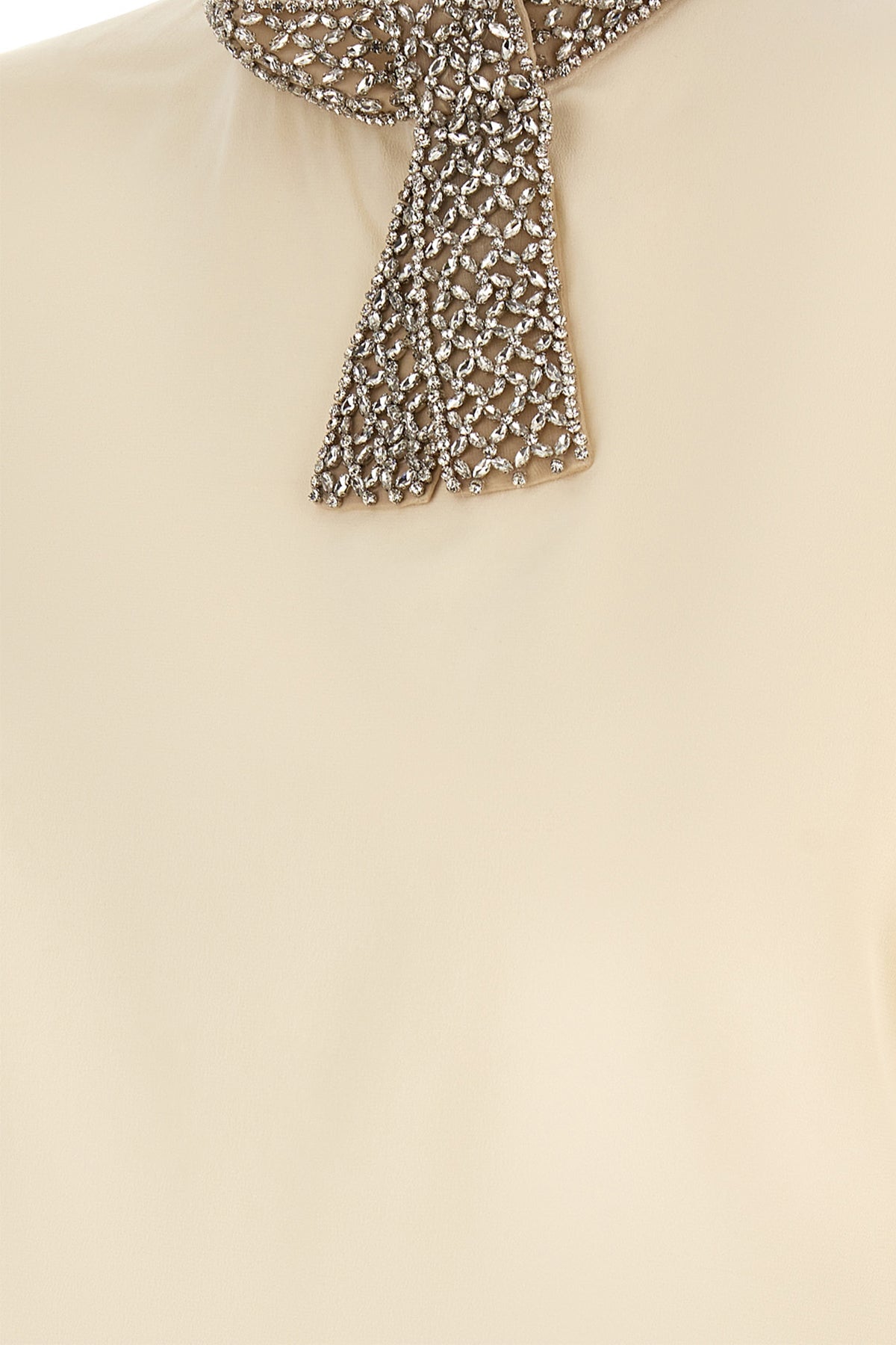 Valentino Garavani Silk Top with Embellished Collar