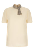 Valentino Garavani Silk Top with Embellished Collar