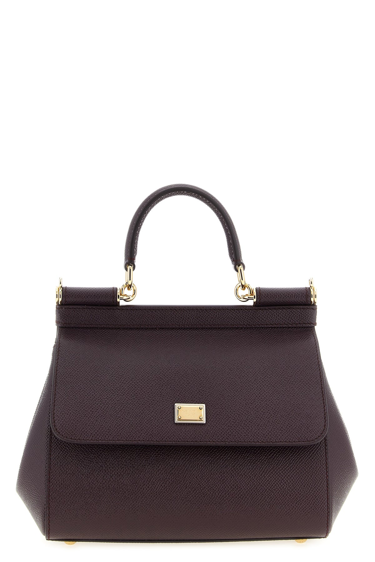 Dolce & Gabbana Top-Handle Bag With Two-Tone Plaque