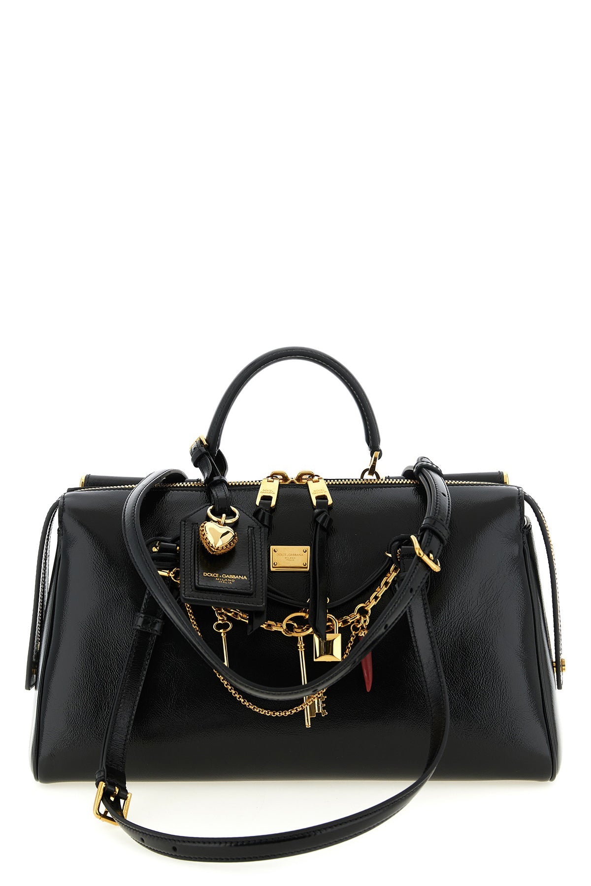 Dolce & Gabbana Handbag with Gold-Tone Charms