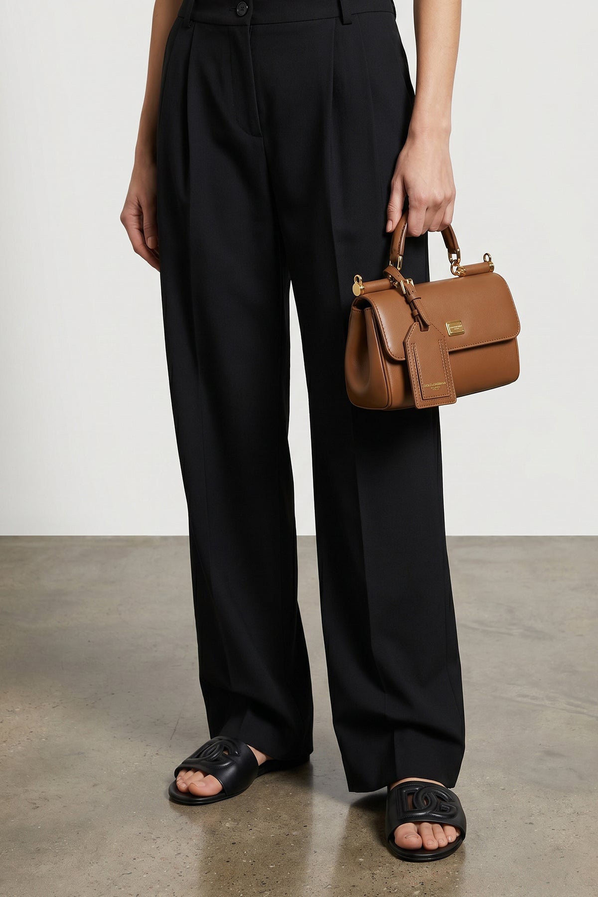 Dolce & Gabbana Top Handle Bag with Metal Plaque