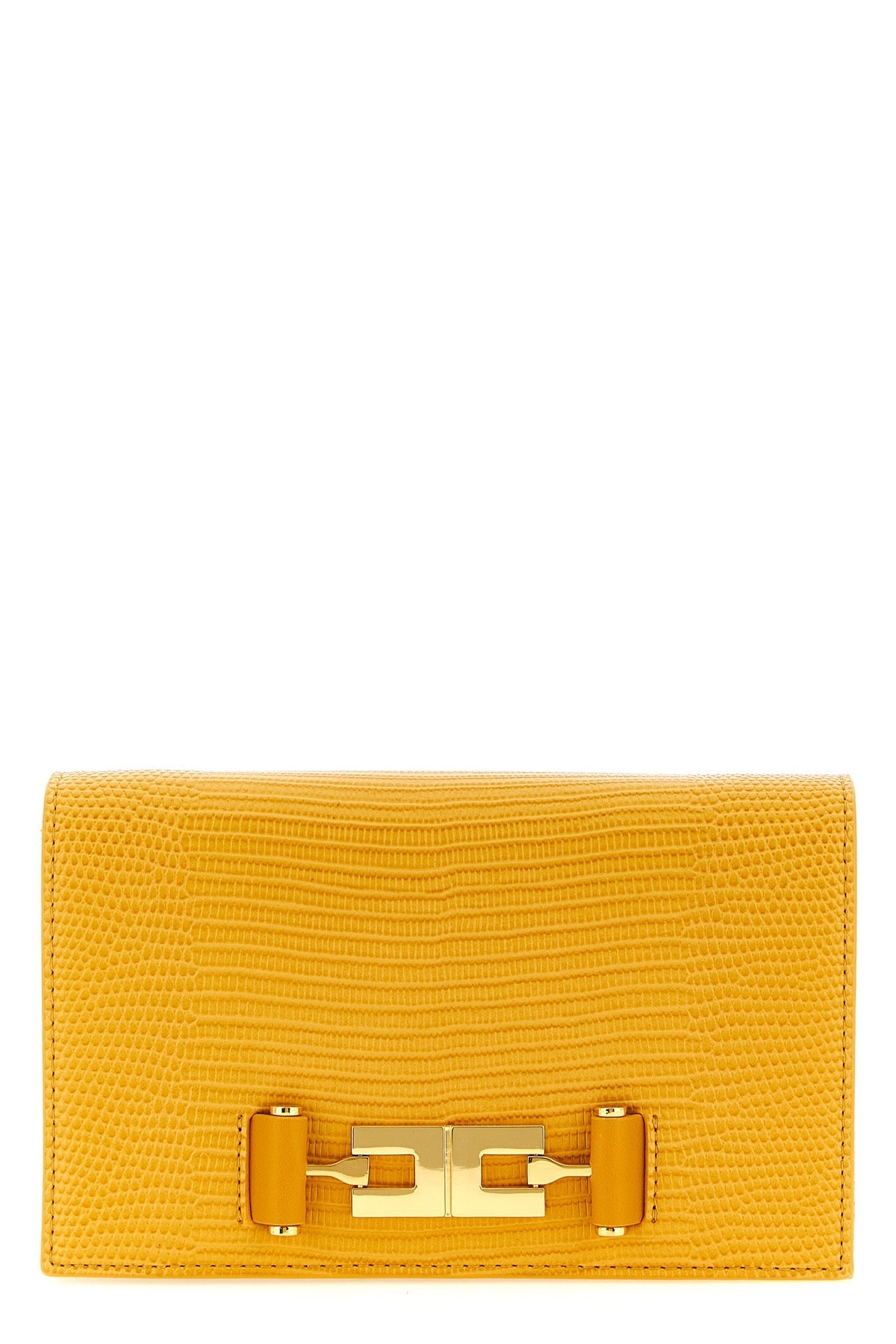 Elisabetta Franchi Bag - Gold-Tone Metal Logo Plaque Detail