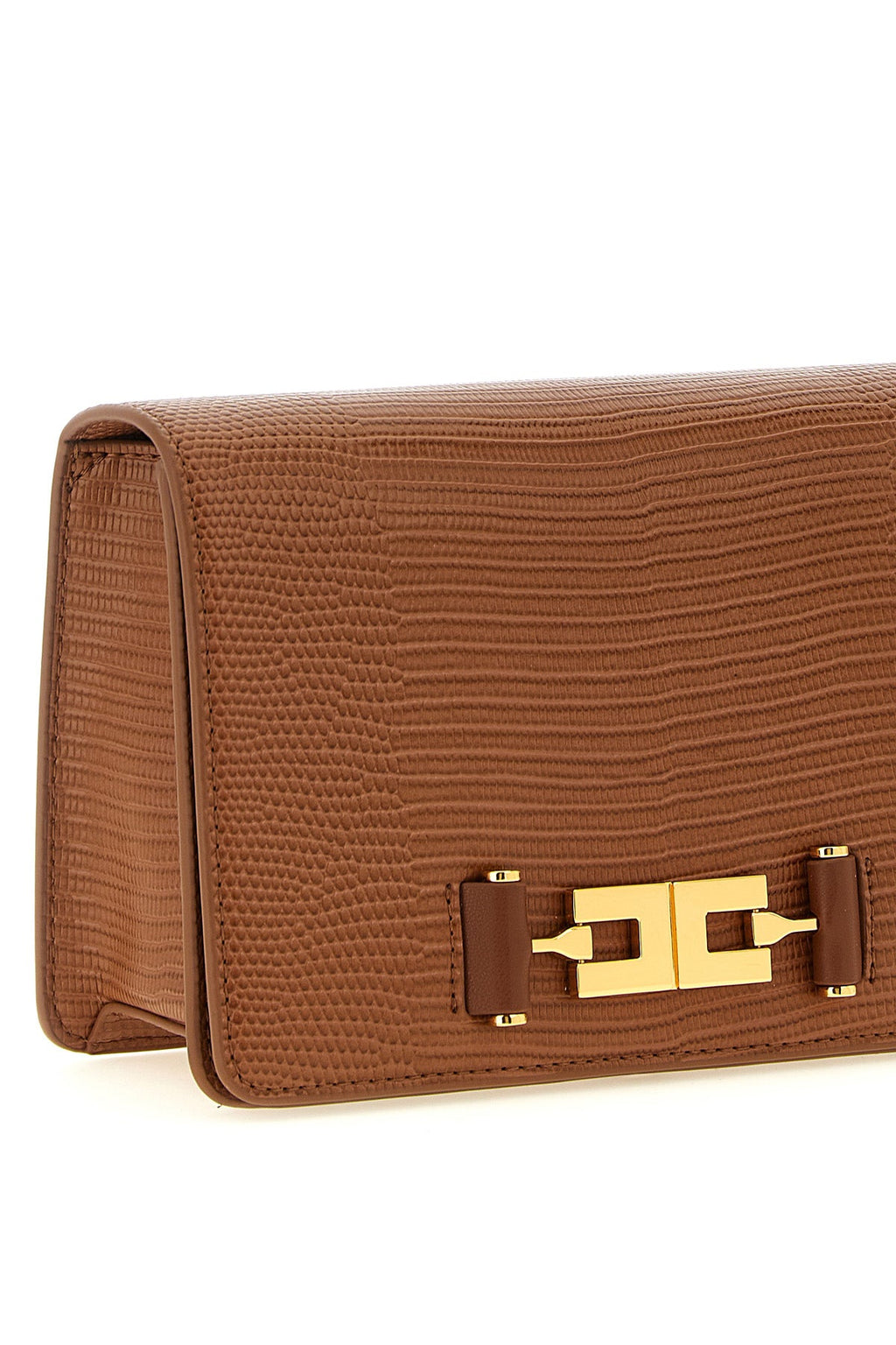 Lizard-Embossed Shoulder Bag