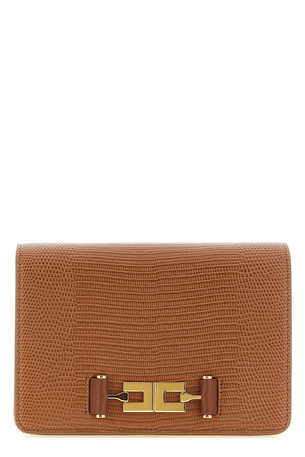 Lizard-Embossed Shoulder Bag