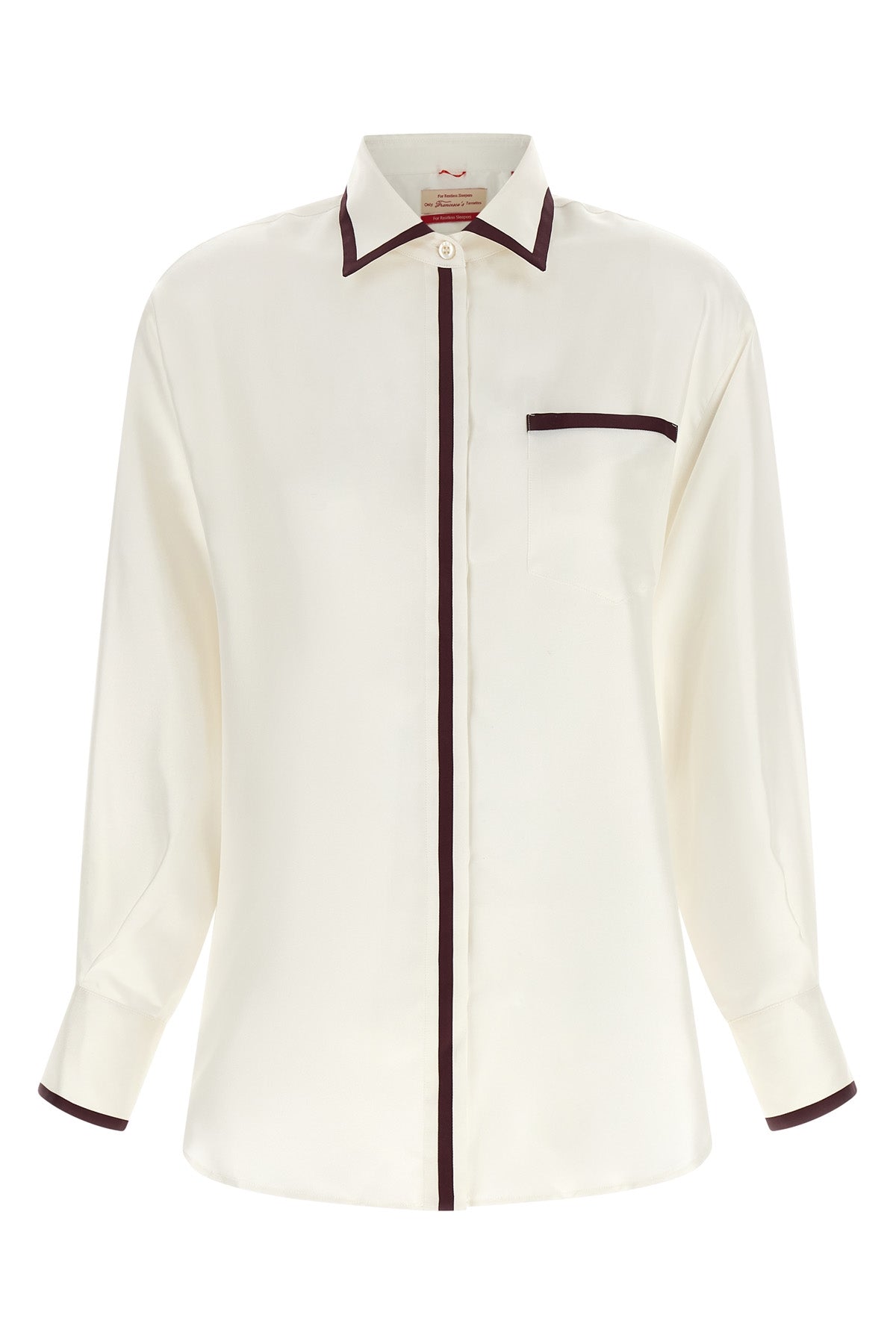 F.R.S. For Restless Sleepers Silk Shirt with Contrast Piping