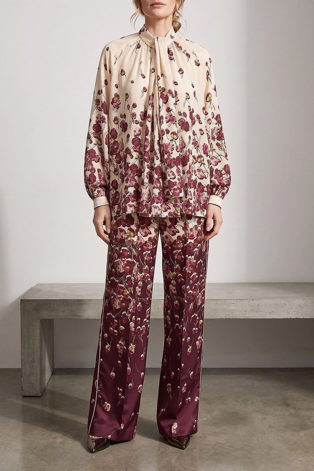 F.R.S. Blouse with Lavallière Neck