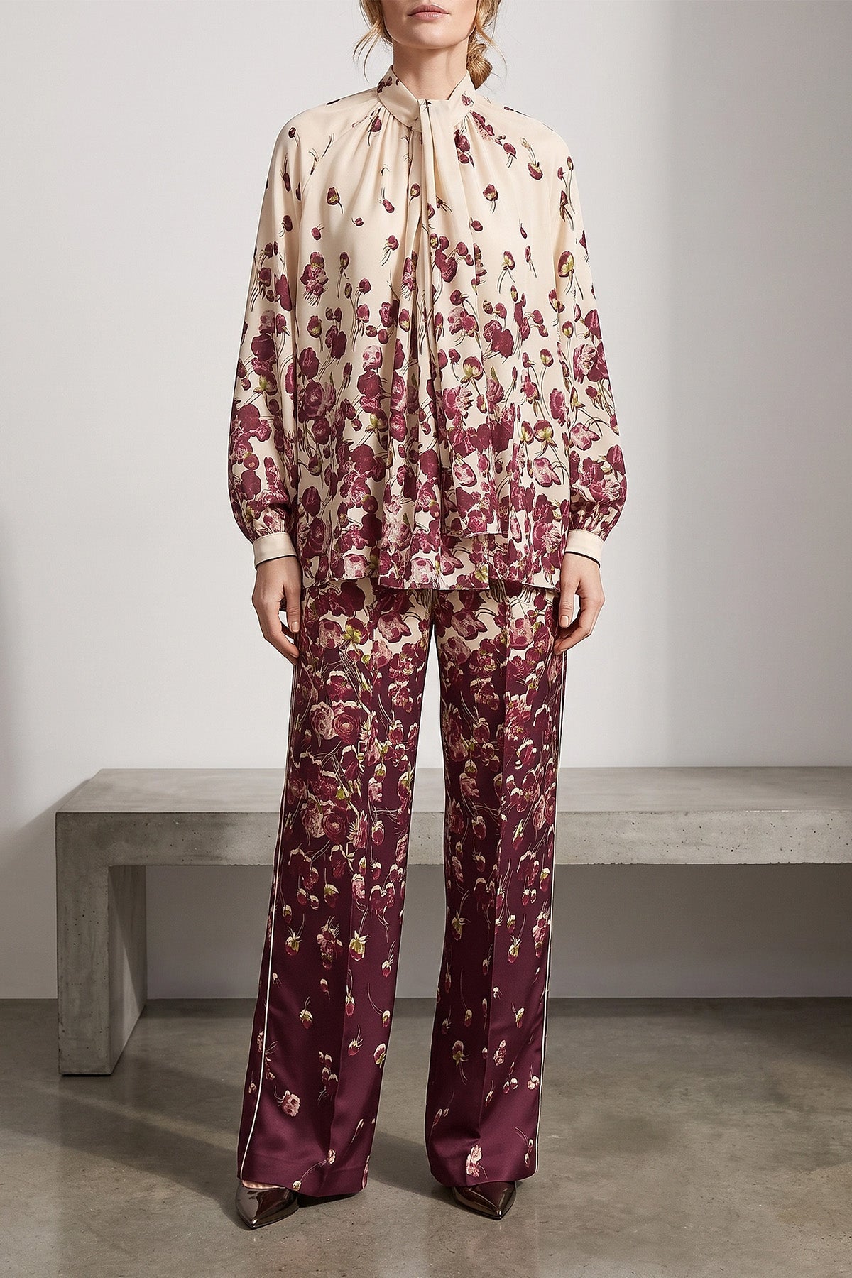 F.R.S. Blouse with Lavallière Neck