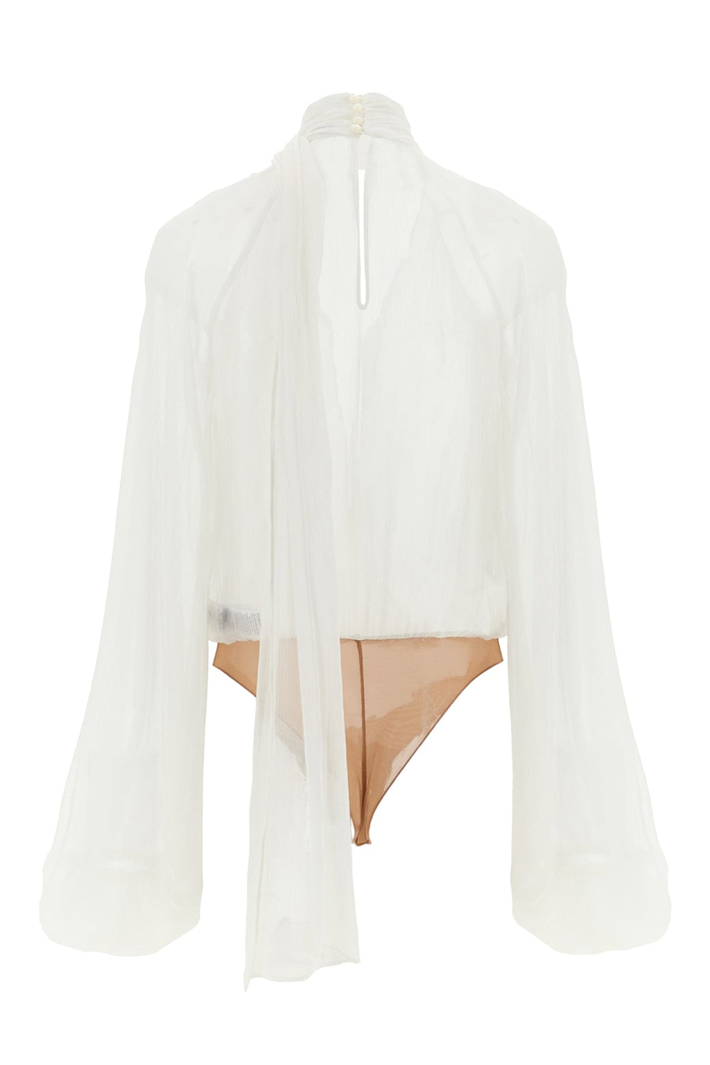 Elisabetta Franchi Bodysuit Shirt with Logo Plaque Detail