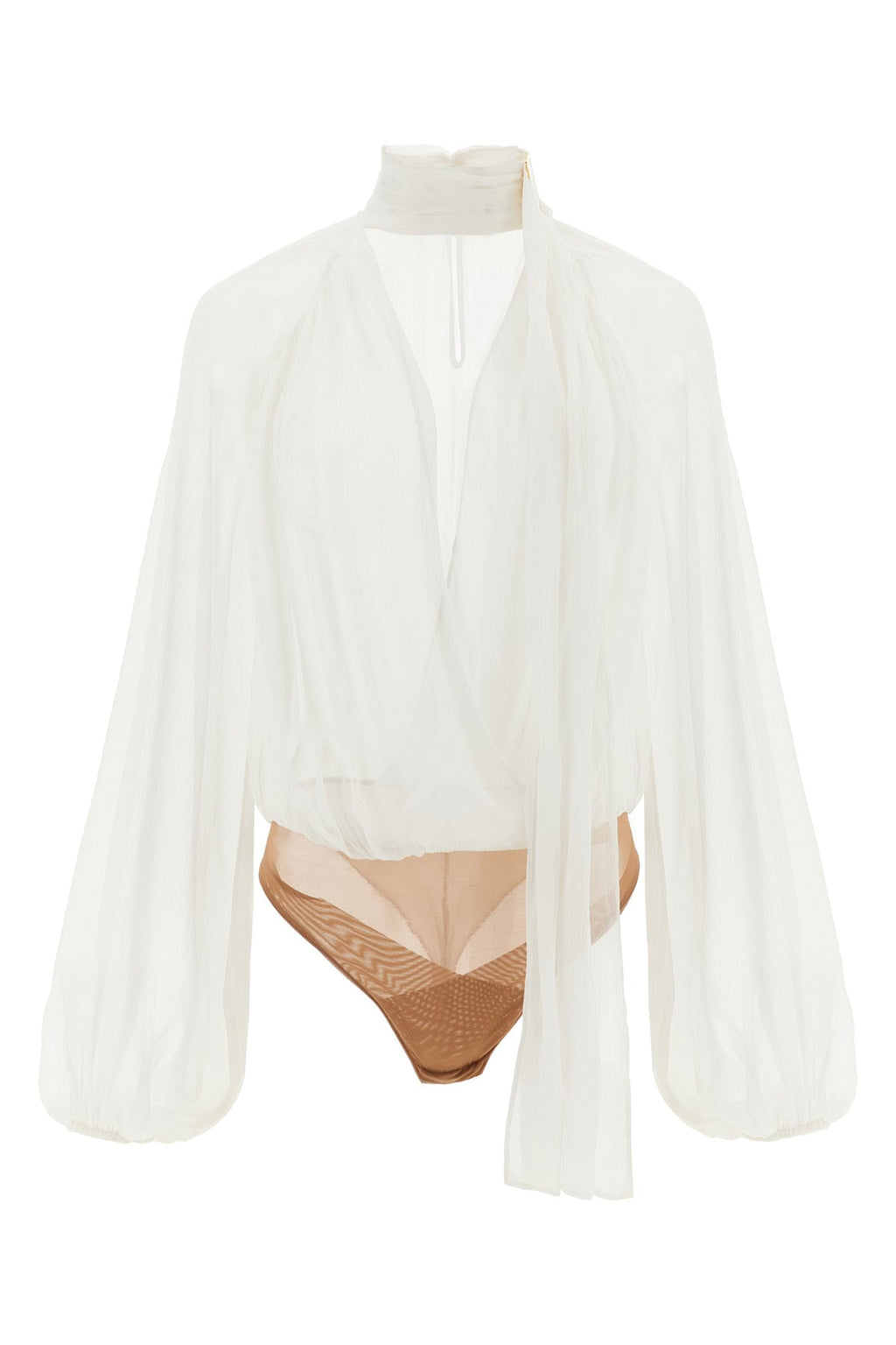 Elisabetta Franchi Bodysuit Shirt with Logo Plaque Detail