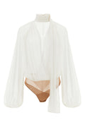 Elisabetta Franchi Bodysuit Shirt with Logo Plaque Detail