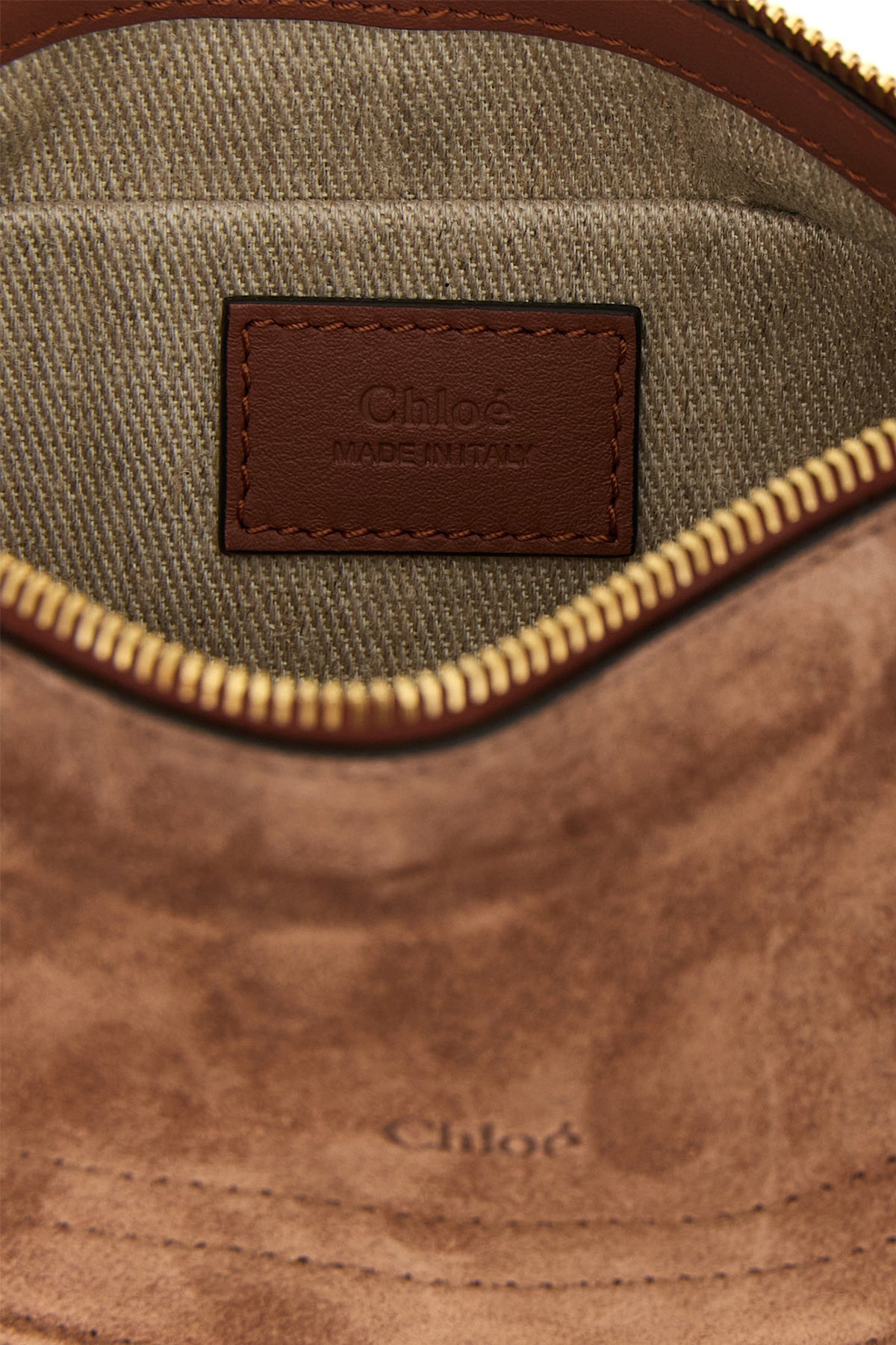 Chloé Suede Shoulder Bag With Saddle Stitching