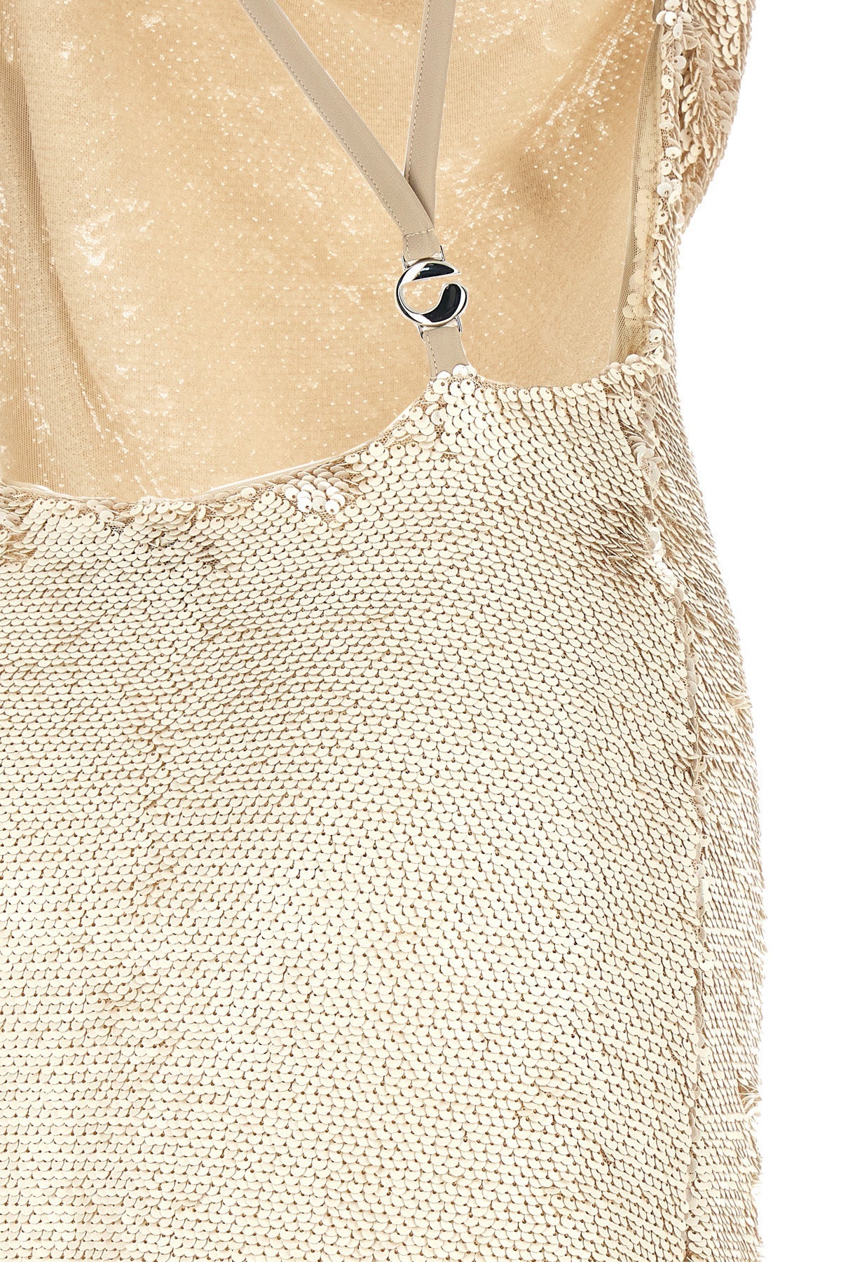 Draped Sequin Maxi Dress