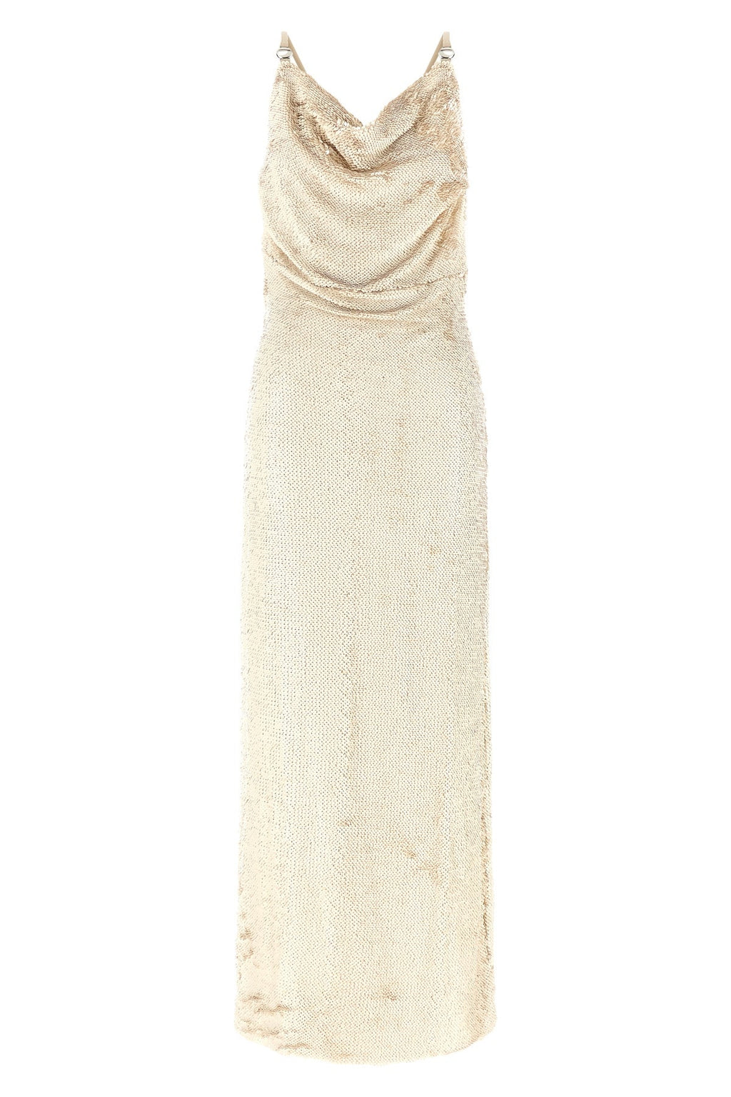 Draped Sequin Maxi Dress