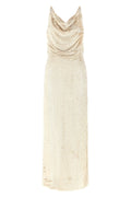 Draped Sequin Maxi Dress