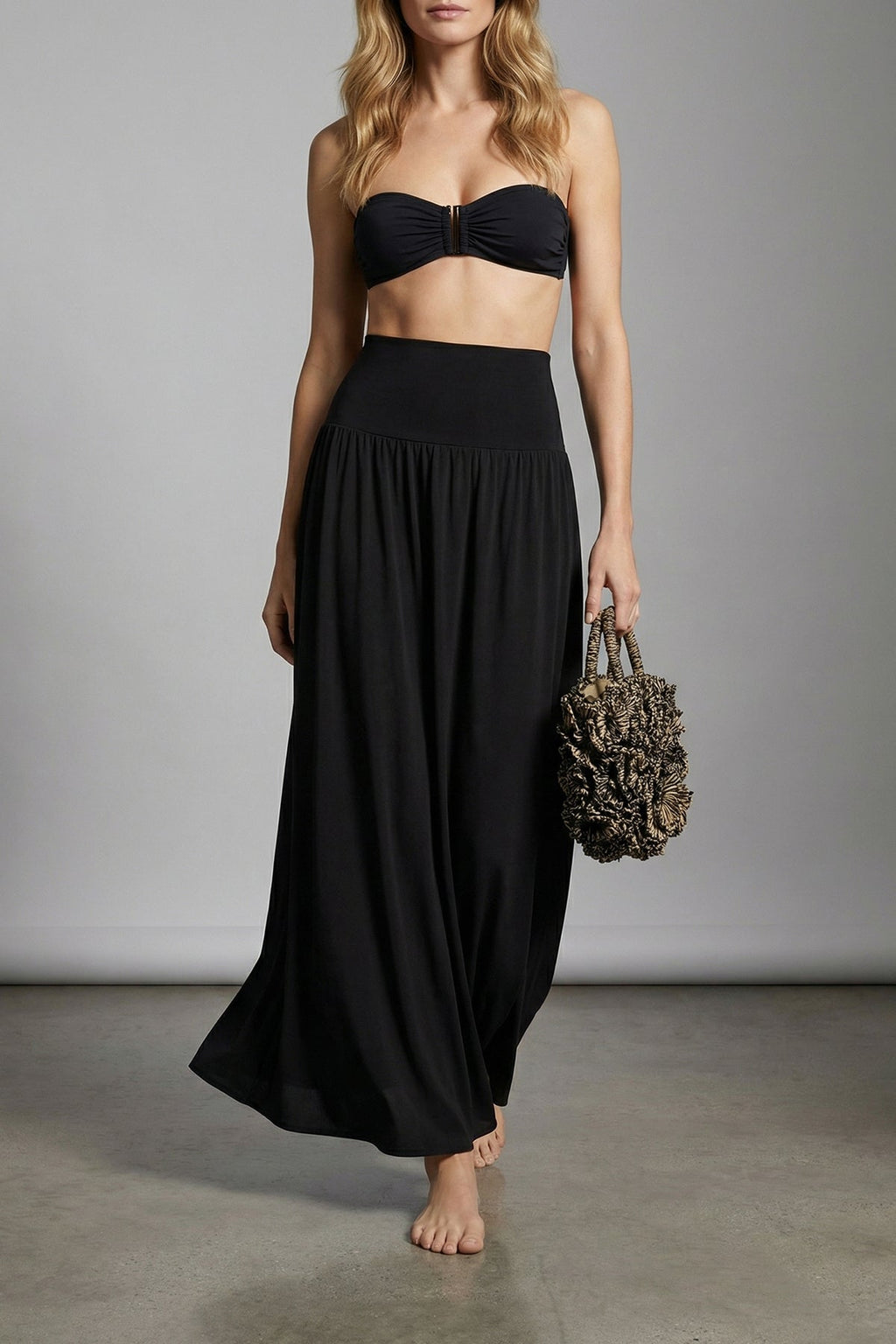 IBELIV Textured Raffia Top Handle Bag