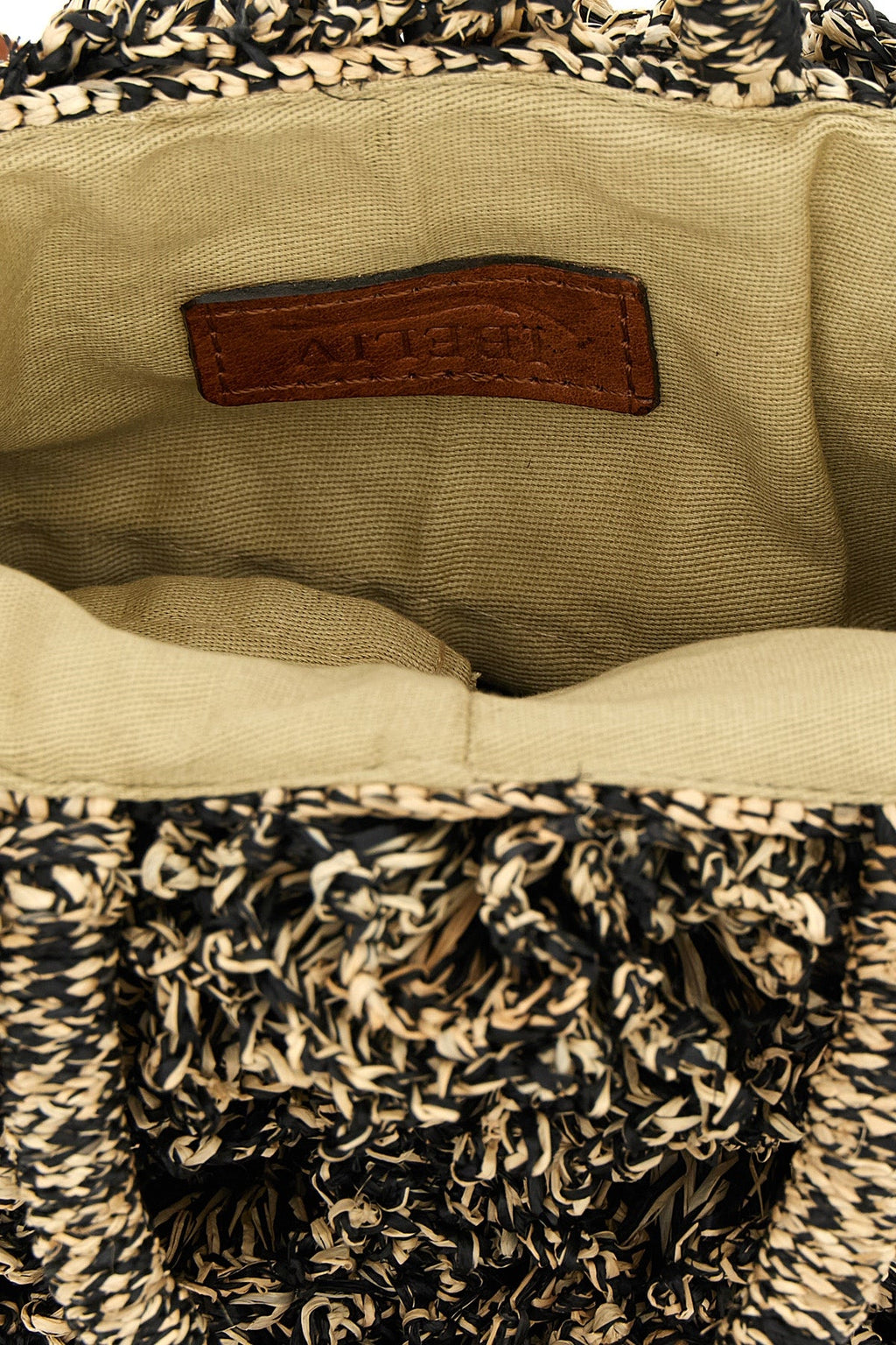 IBELIV Textured Raffia Top Handle Bag