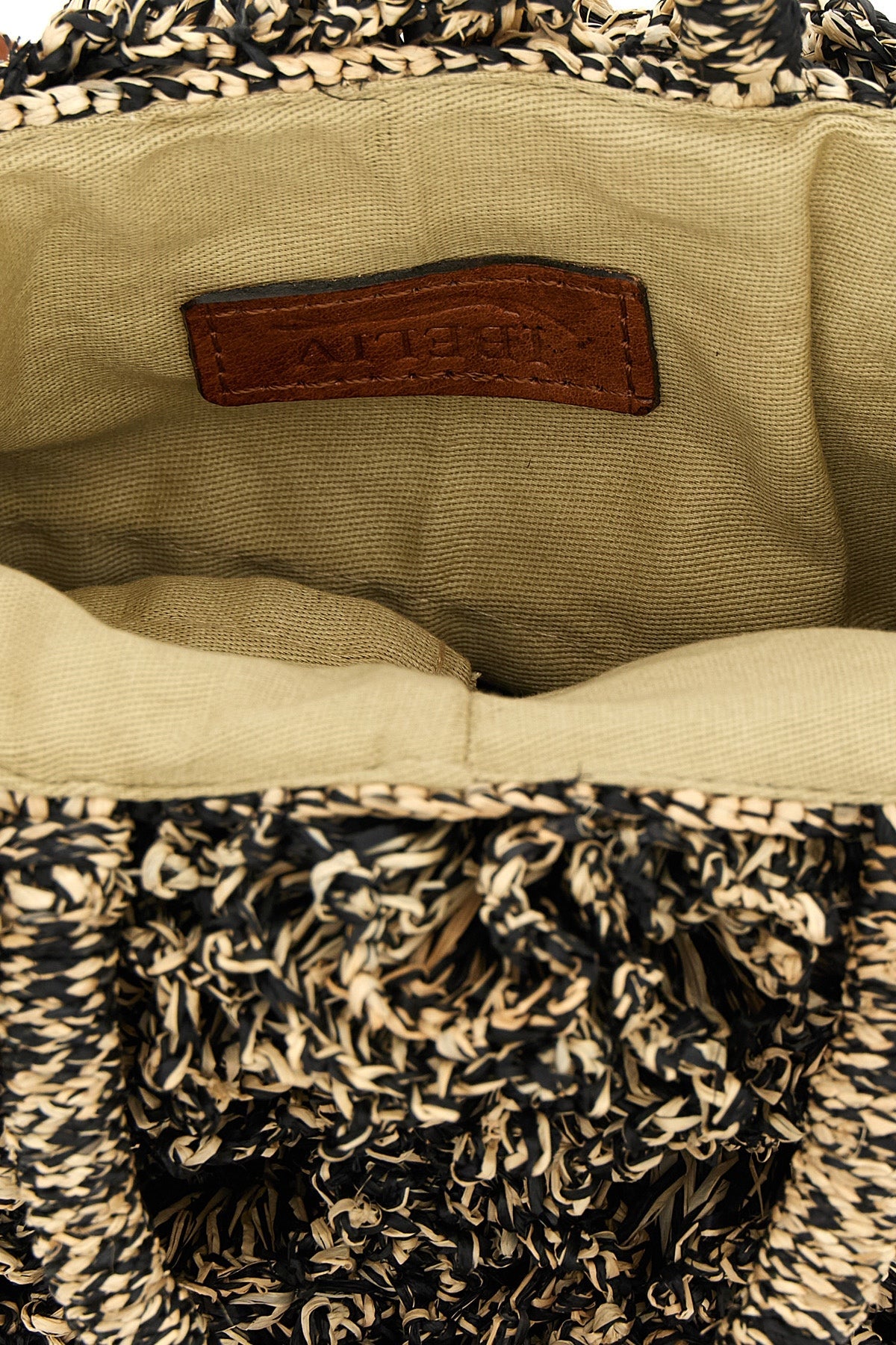 IBELIV Textured Raffia Top Handle Bag