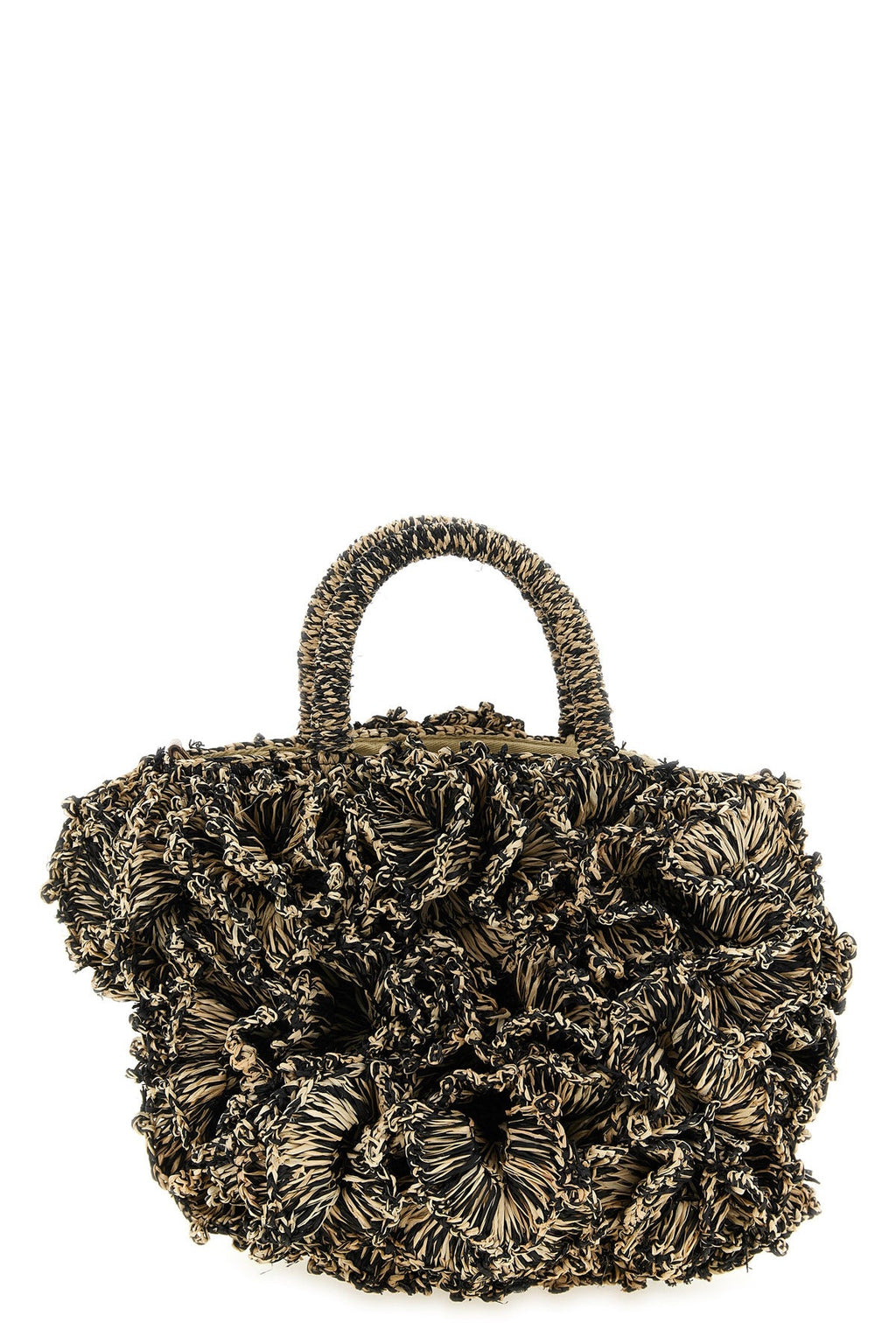 IBELIV Textured Raffia Top Handle Bag