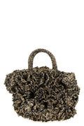 IBELIV Textured Raffia Top Handle Bag