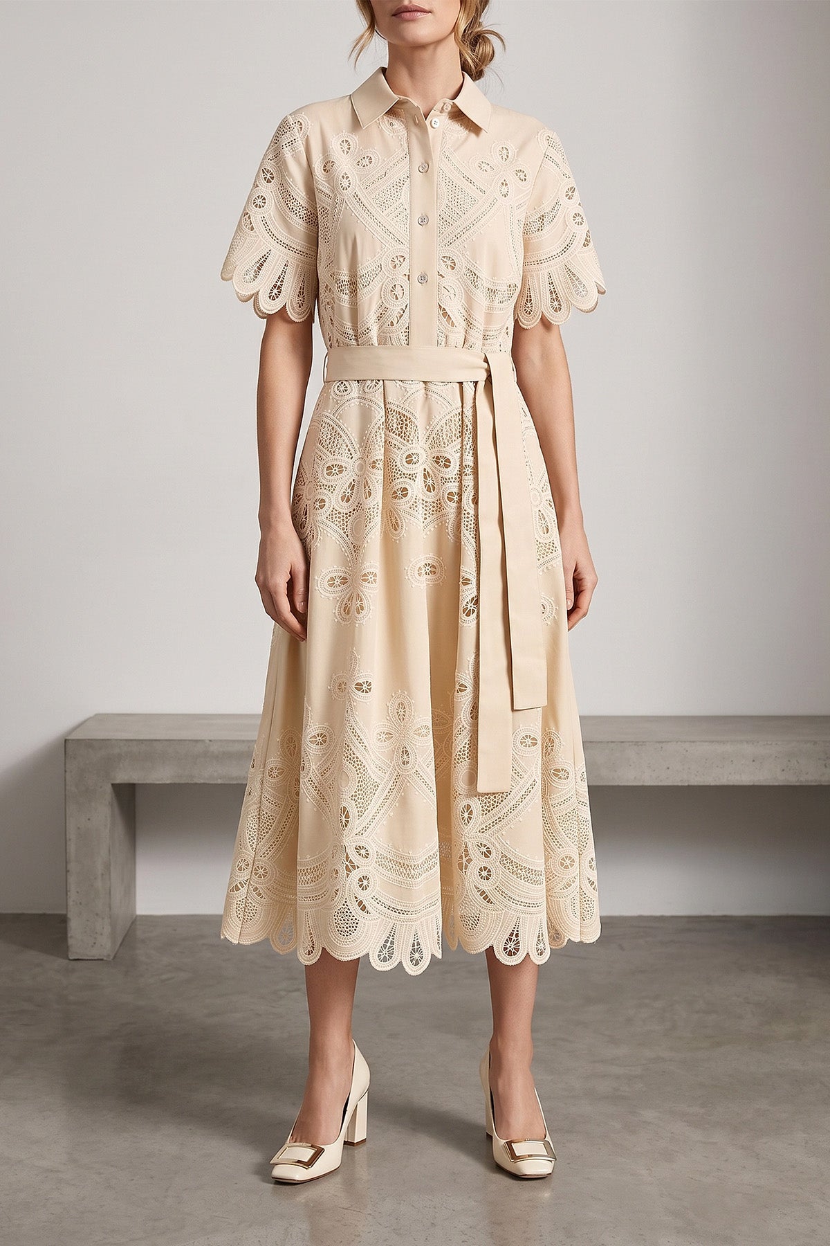 Carving embroidery dress
