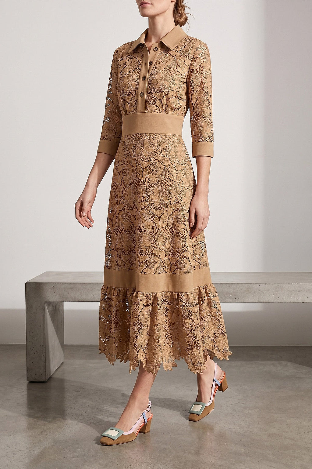 Floral macramé dress