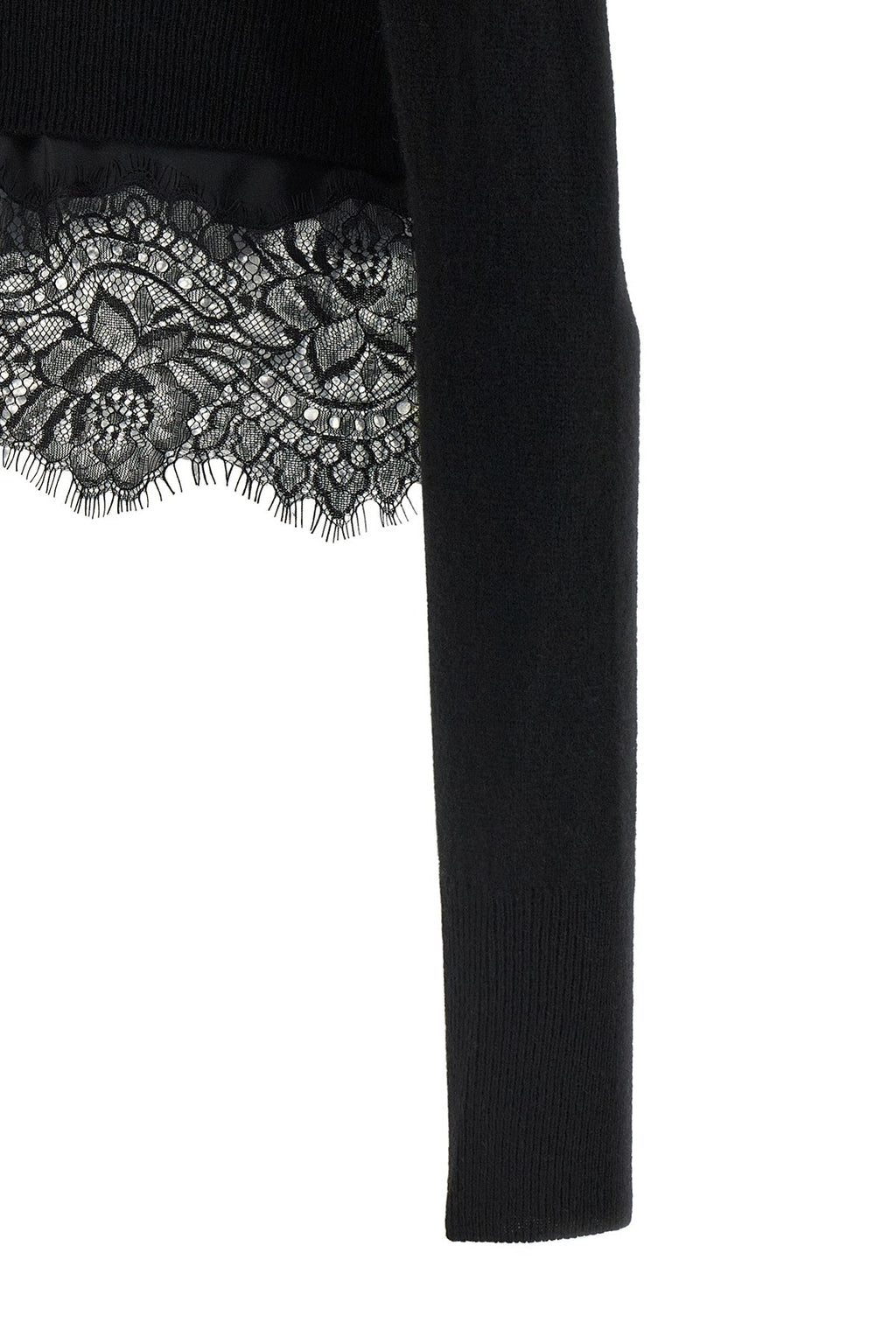 Lace-Trimmed Cashmere Cardigan