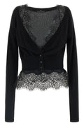 Lace-Trimmed Cashmere Cardigan