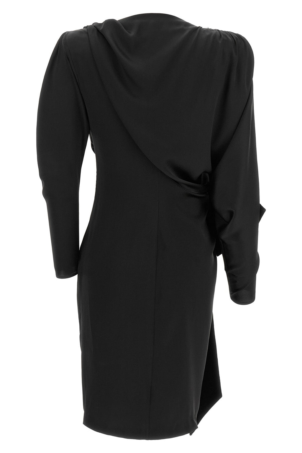 Velvet Bow Silk Midi Dress