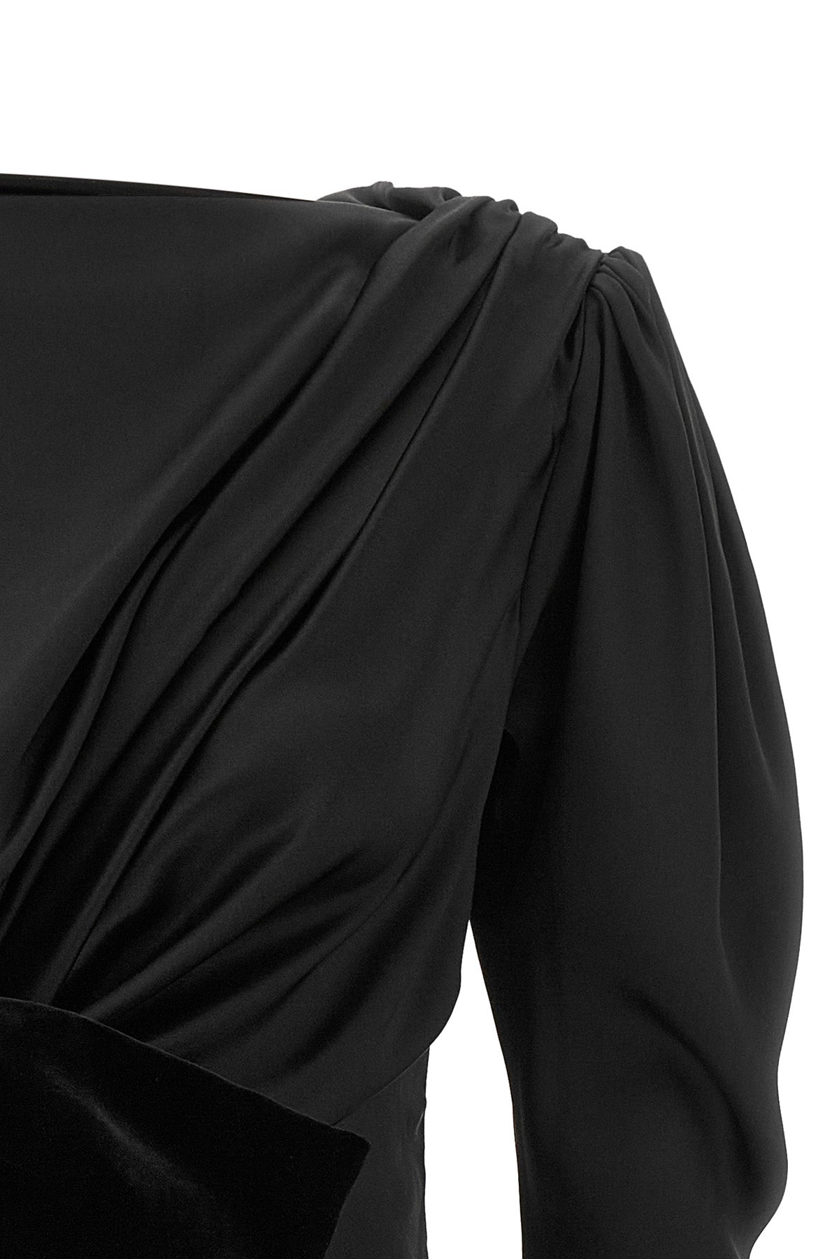 Velvet Bow Silk Midi Dress