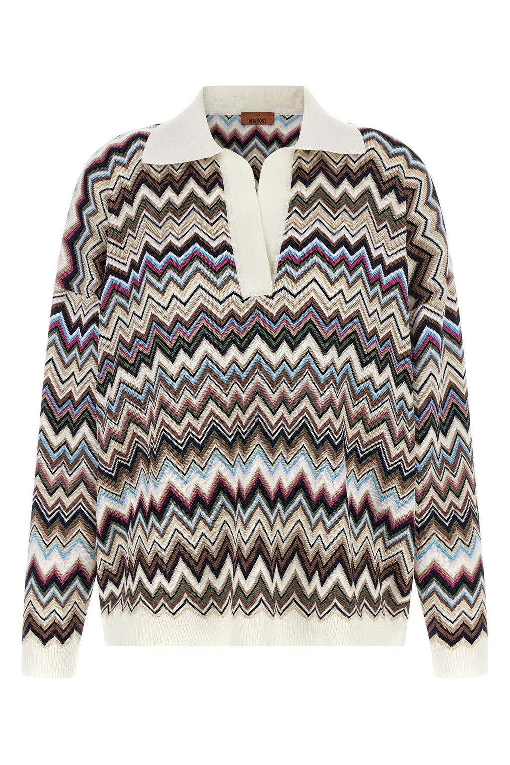 Zigzag Knit Polo