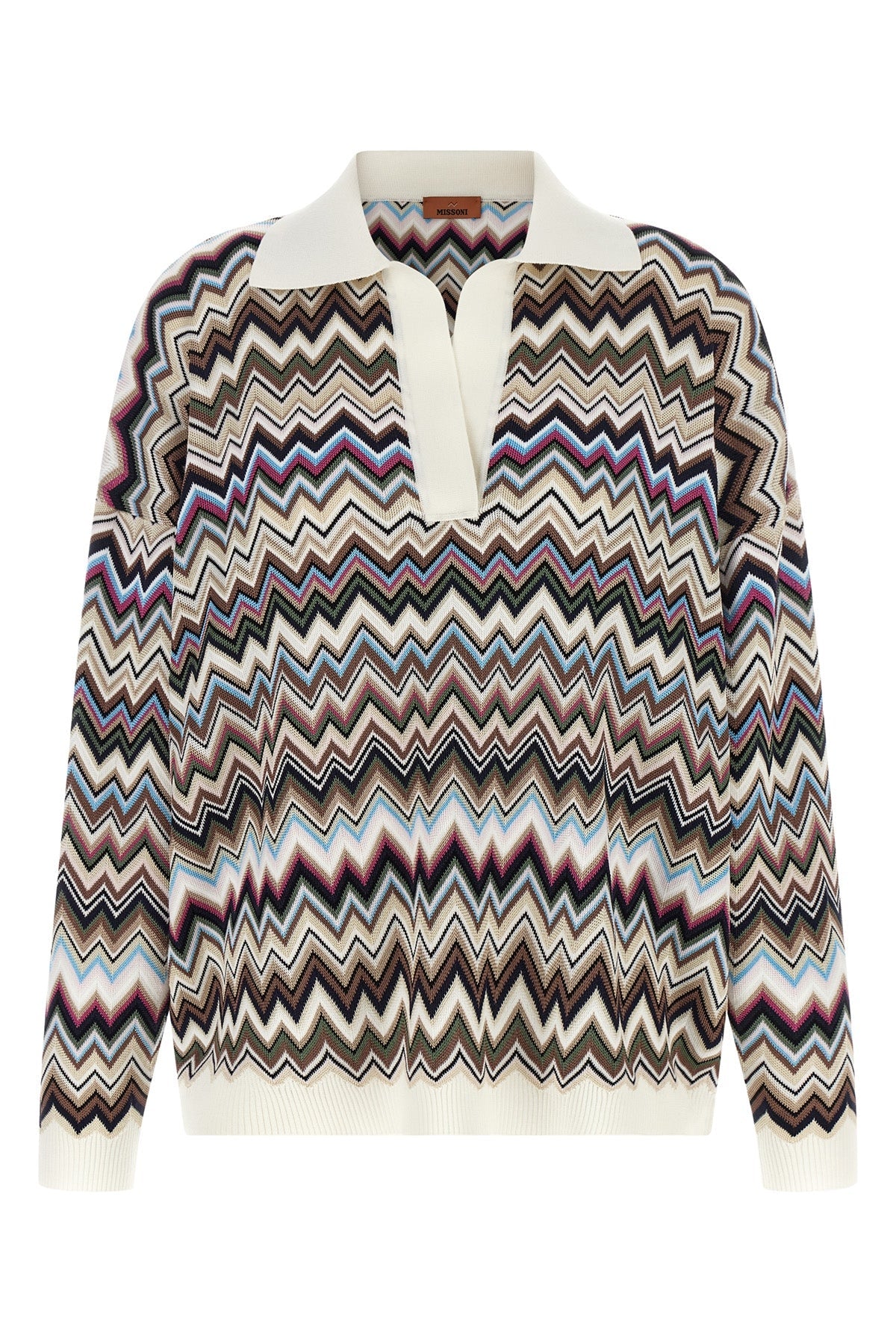 Zigzag Knit Polo