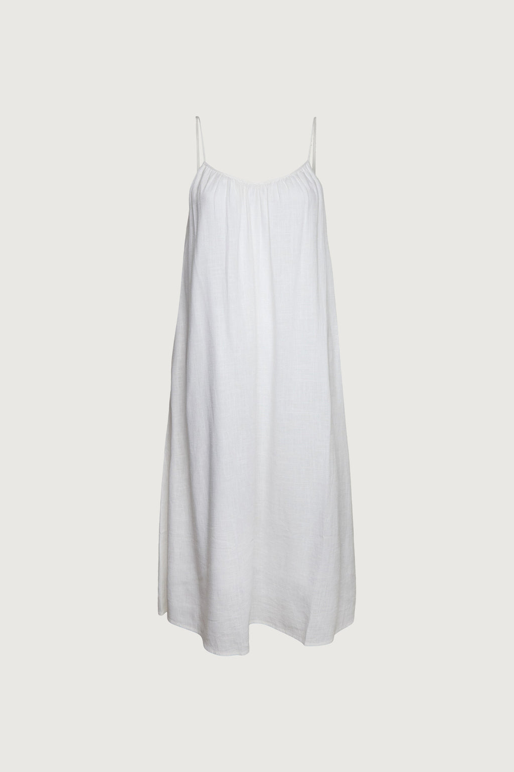 GATHERED NECKLINE MAXI DRESS