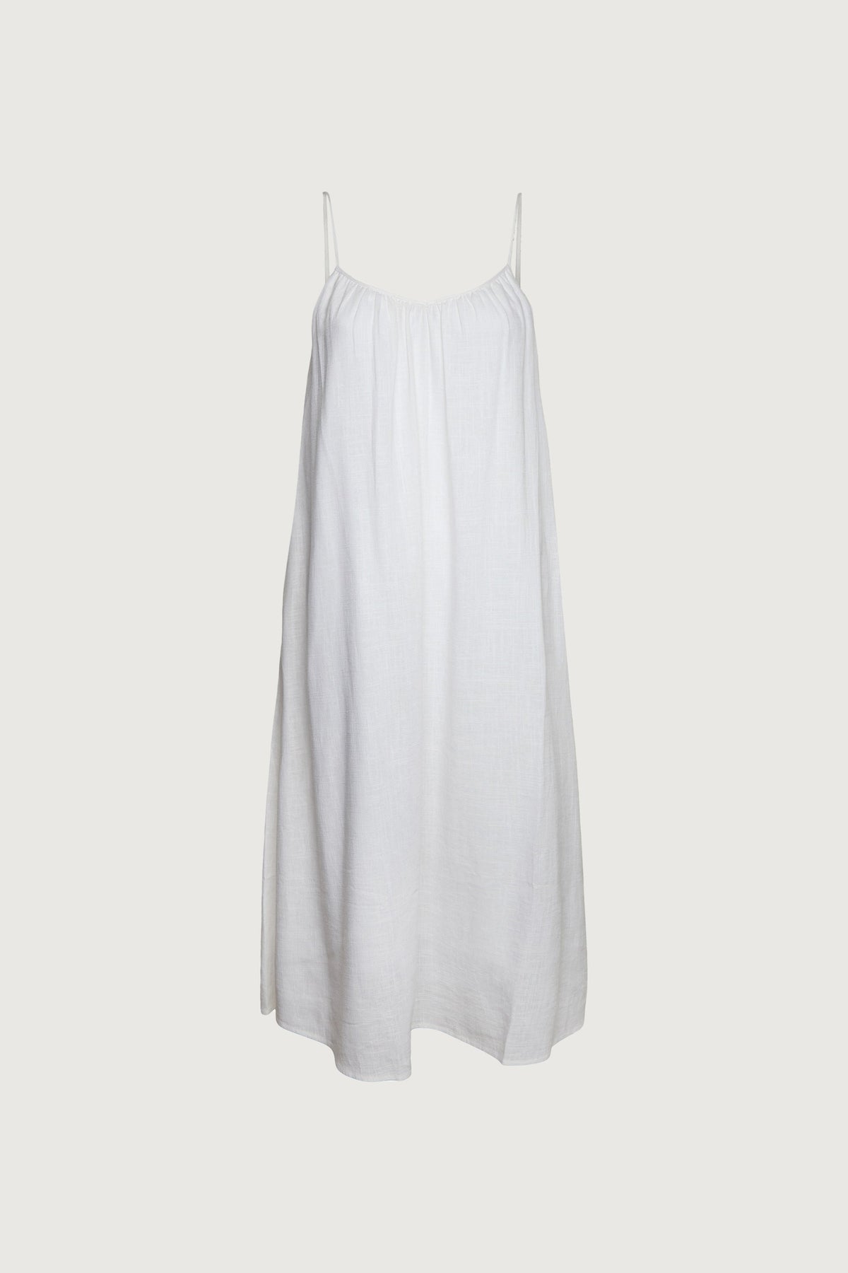 GATHERED NECKLINE MAXI DRESS