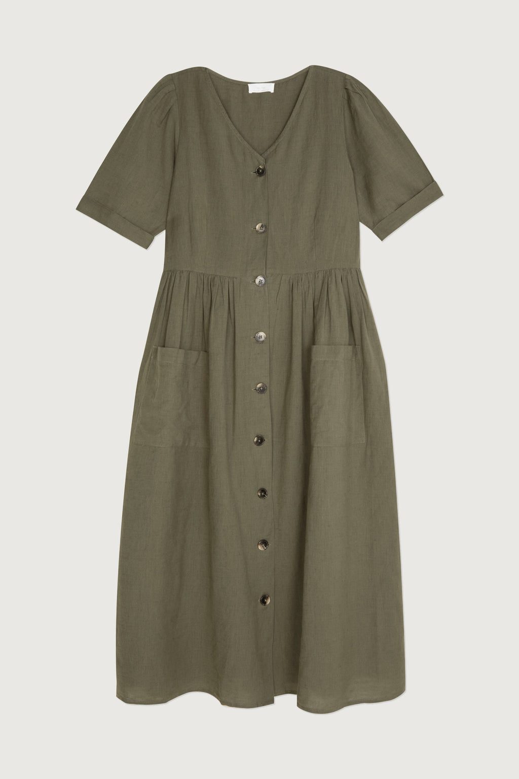 BUTTON UP MIDI DRESS