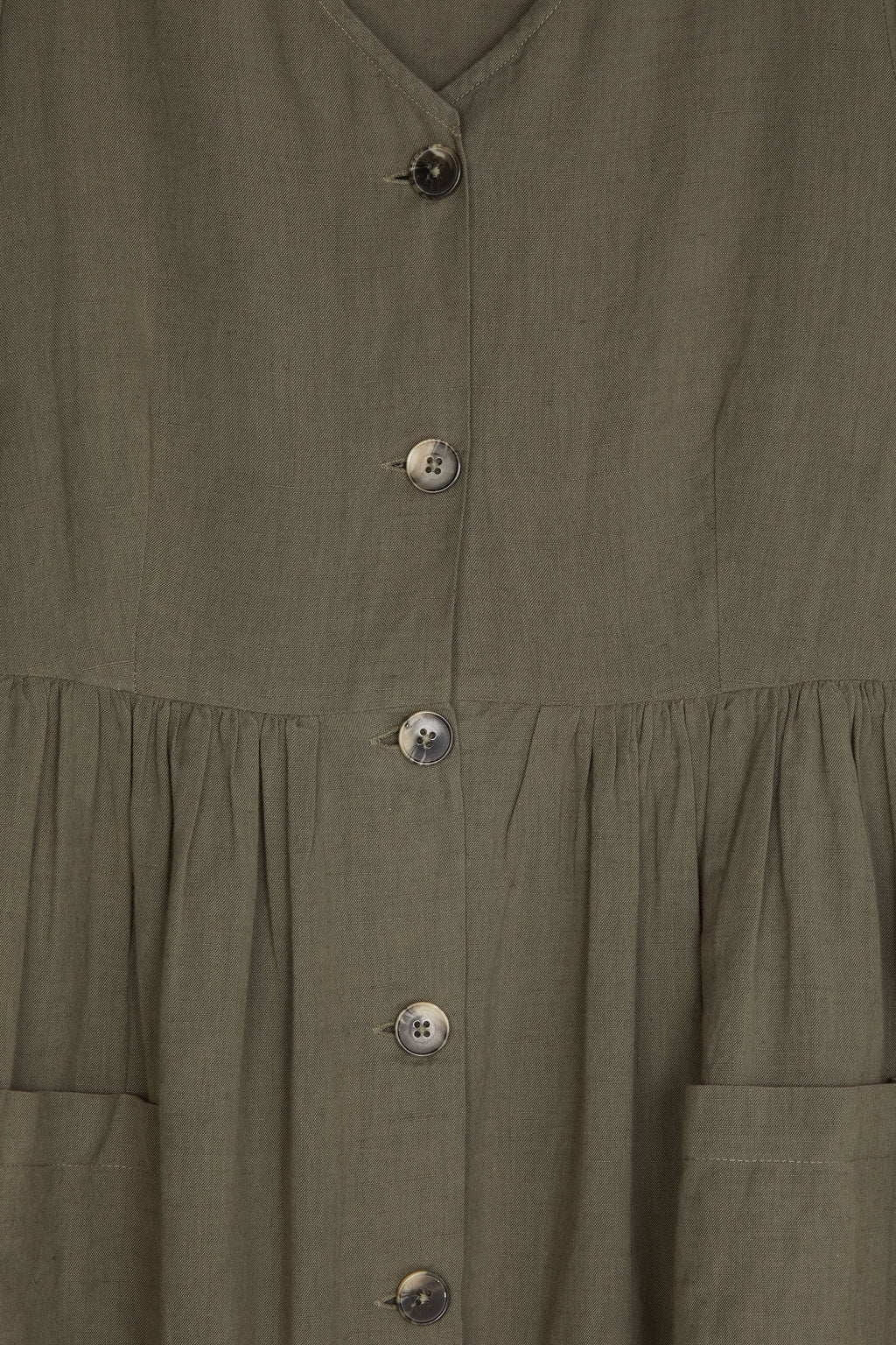 BUTTON UP MIDI DRESS