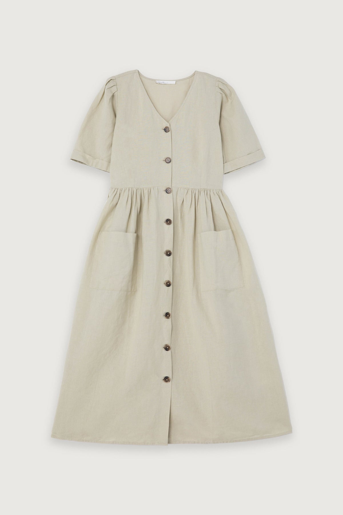 BUTTON UP MIDI DRESS