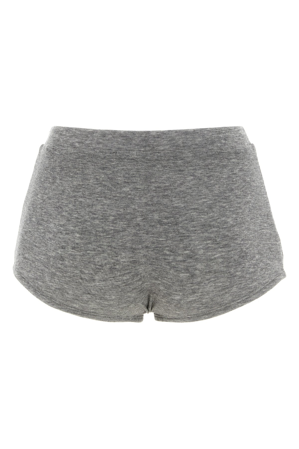 Fitted Micro-Ribbed Shorts with Tonal Buttons