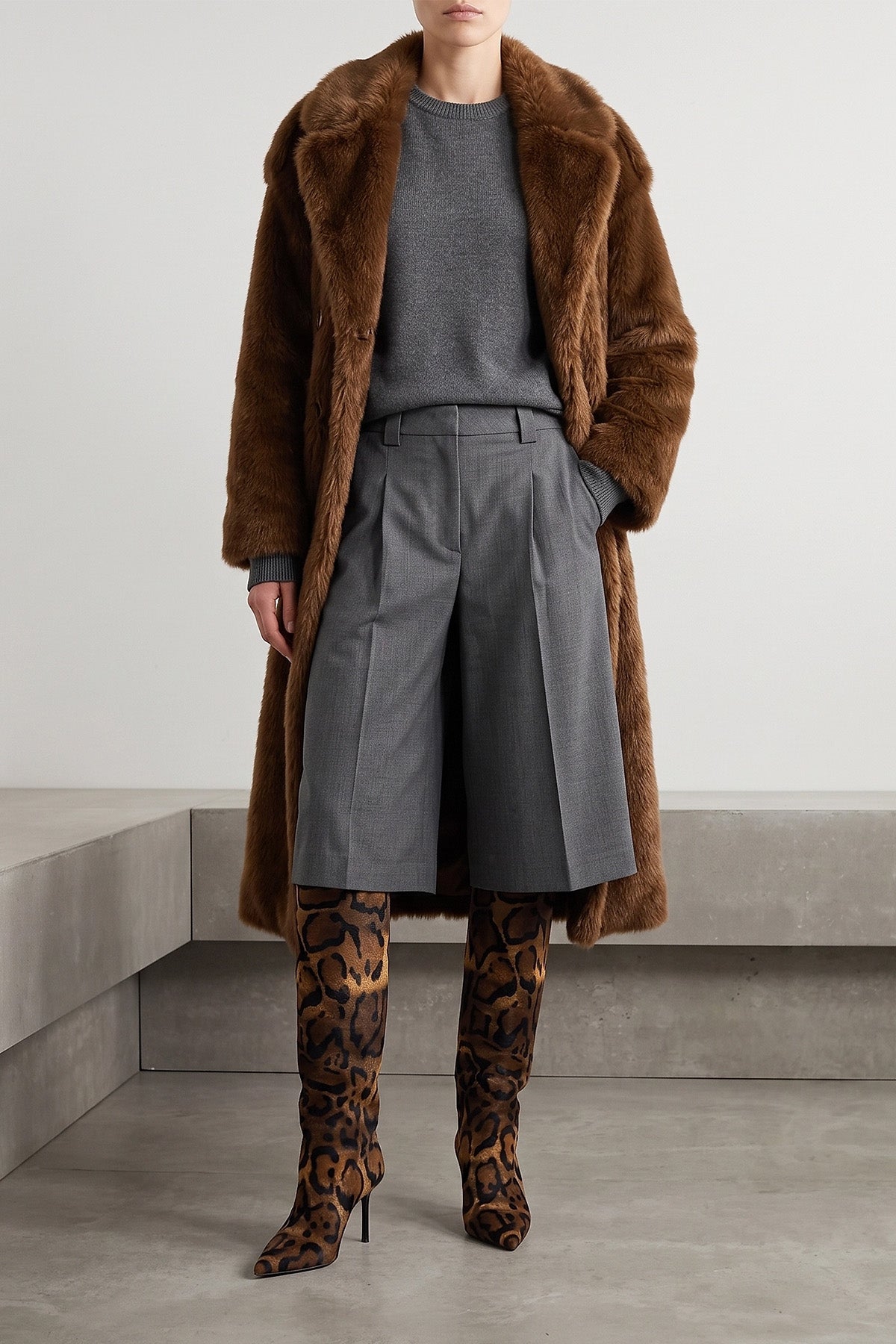 BBCOUTURE Trench - Mink-Effect Texture