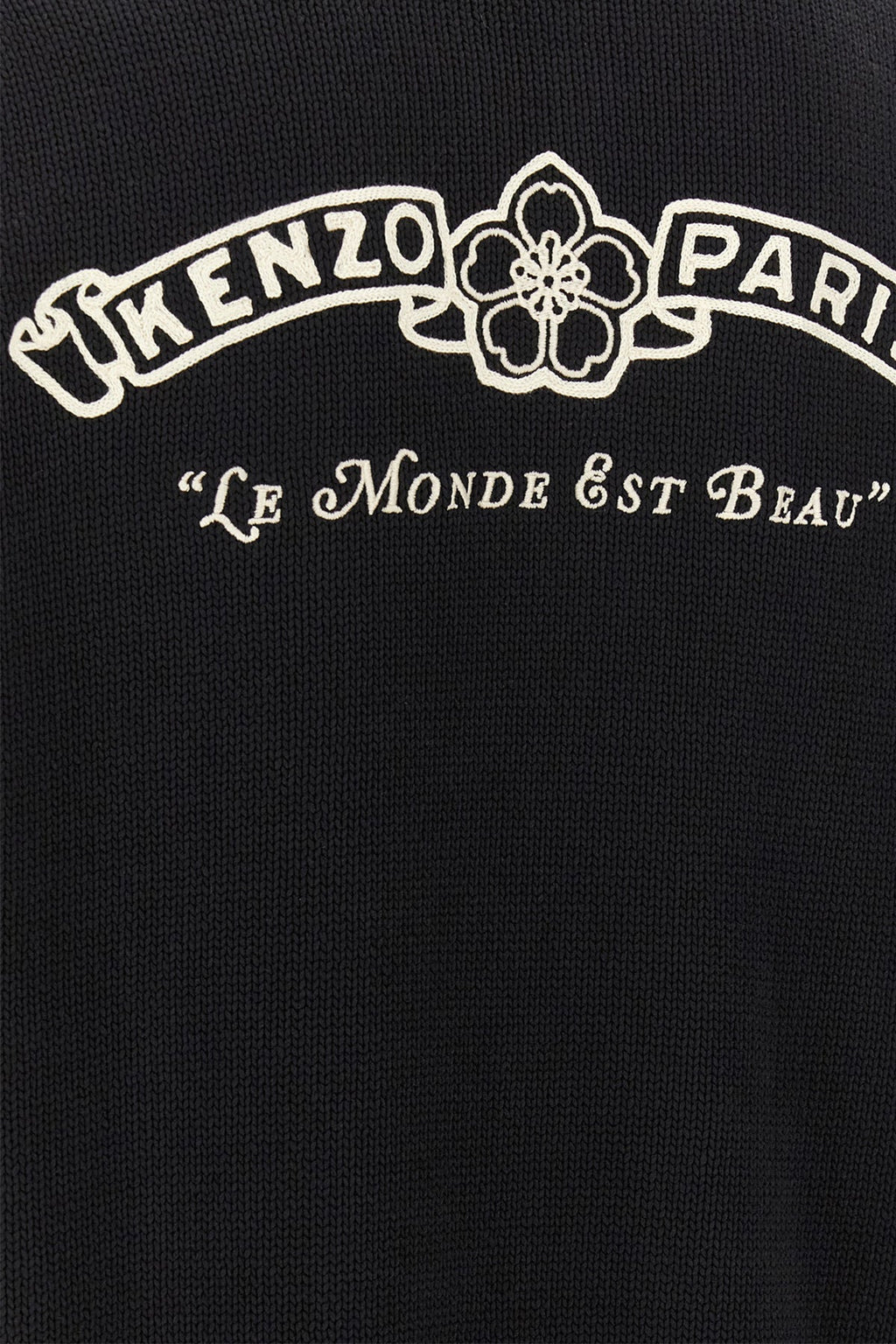 KENZO Zip-Up Cardigan With Boke Flower Embroidery