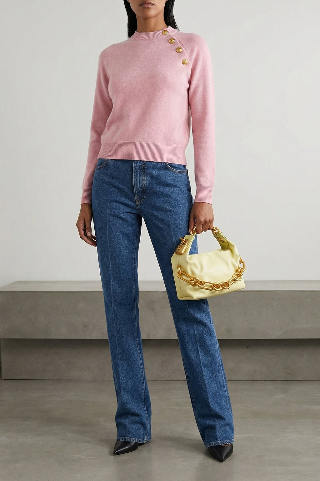 Balmain Mini Bag with Chunky Gold Chain