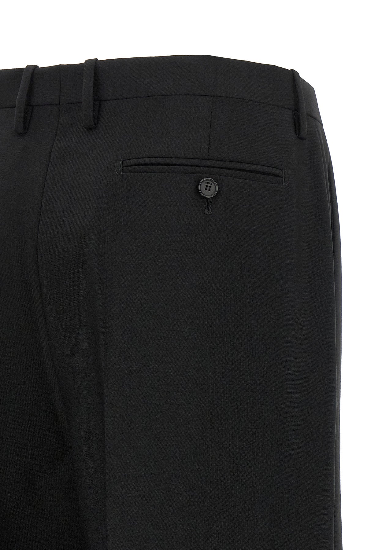 Black Wool and Mohair Trousers